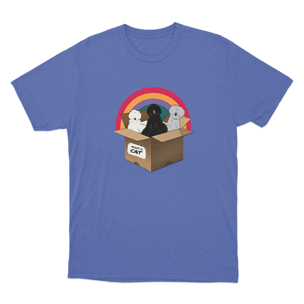 Adopt A Cat Unisex T Shirt Blue Adopt A Cat Unisex T Shirt Blue