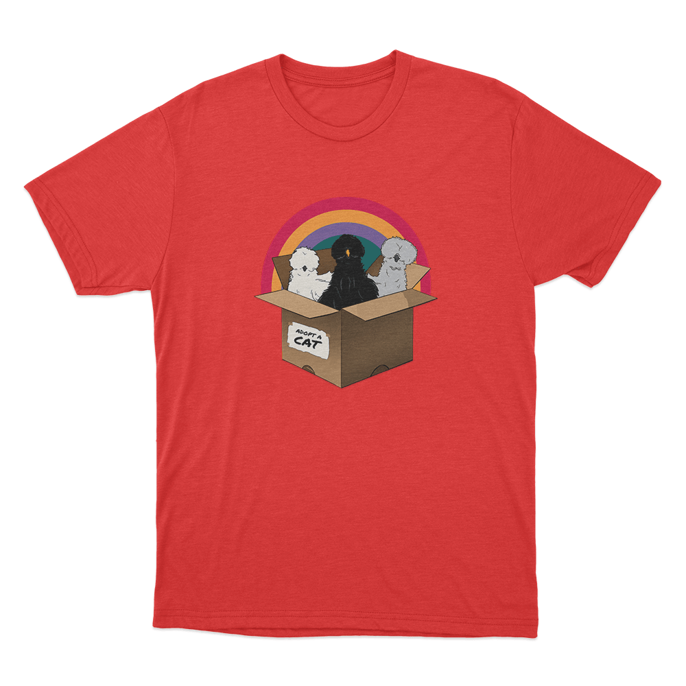 Adopt A Cat Unisex T Shirt Red Adopt A Cat Unisex T Shirt Red