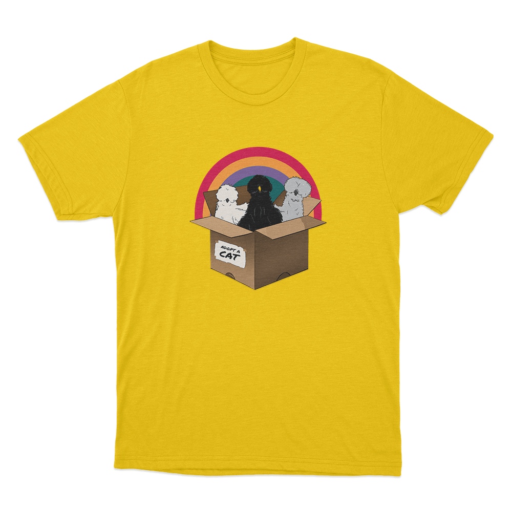 Adopt A Cat Unisex T Shirt Yellow Adopt A Cat Unisex T Shirt Yellow