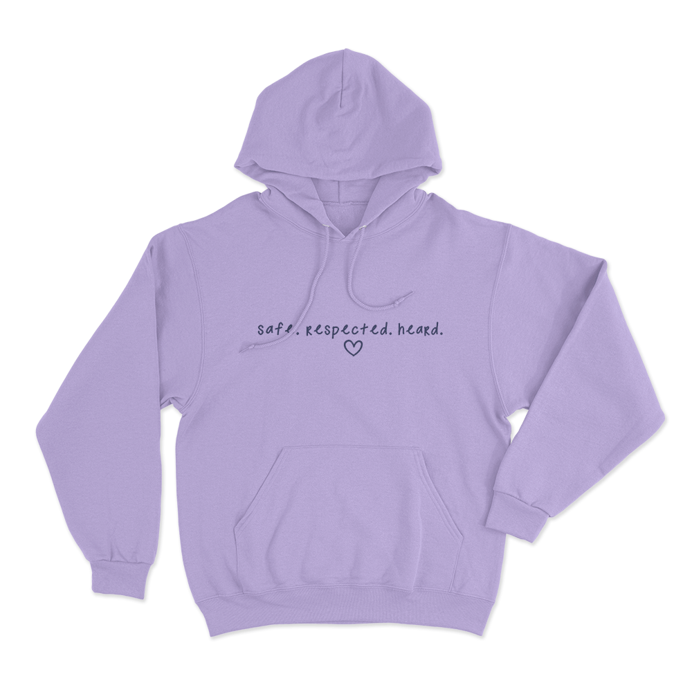 Safe Respected Heard Unisex Hoodie Purple Safe Respected Heard Unisex Hoodie Purple