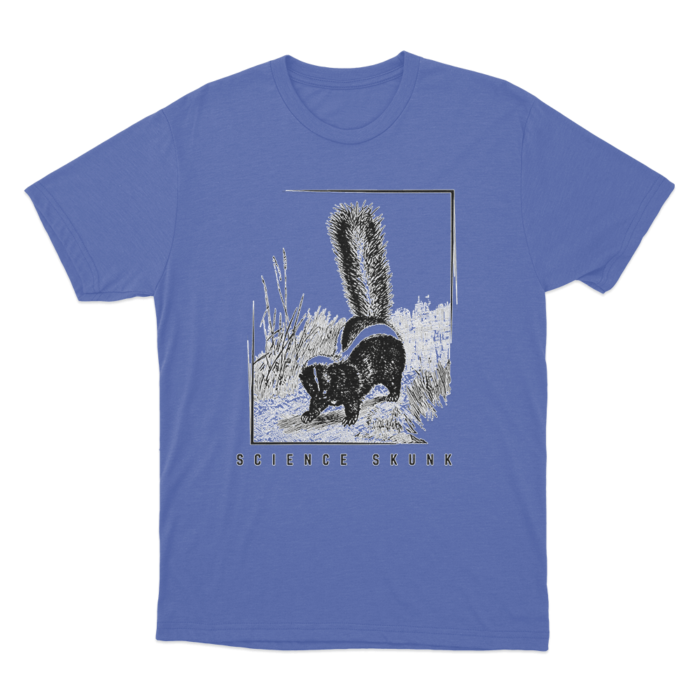 Science Skunk Unisex T Shirt Blue Science Skunk Unisex T Shirt Blue