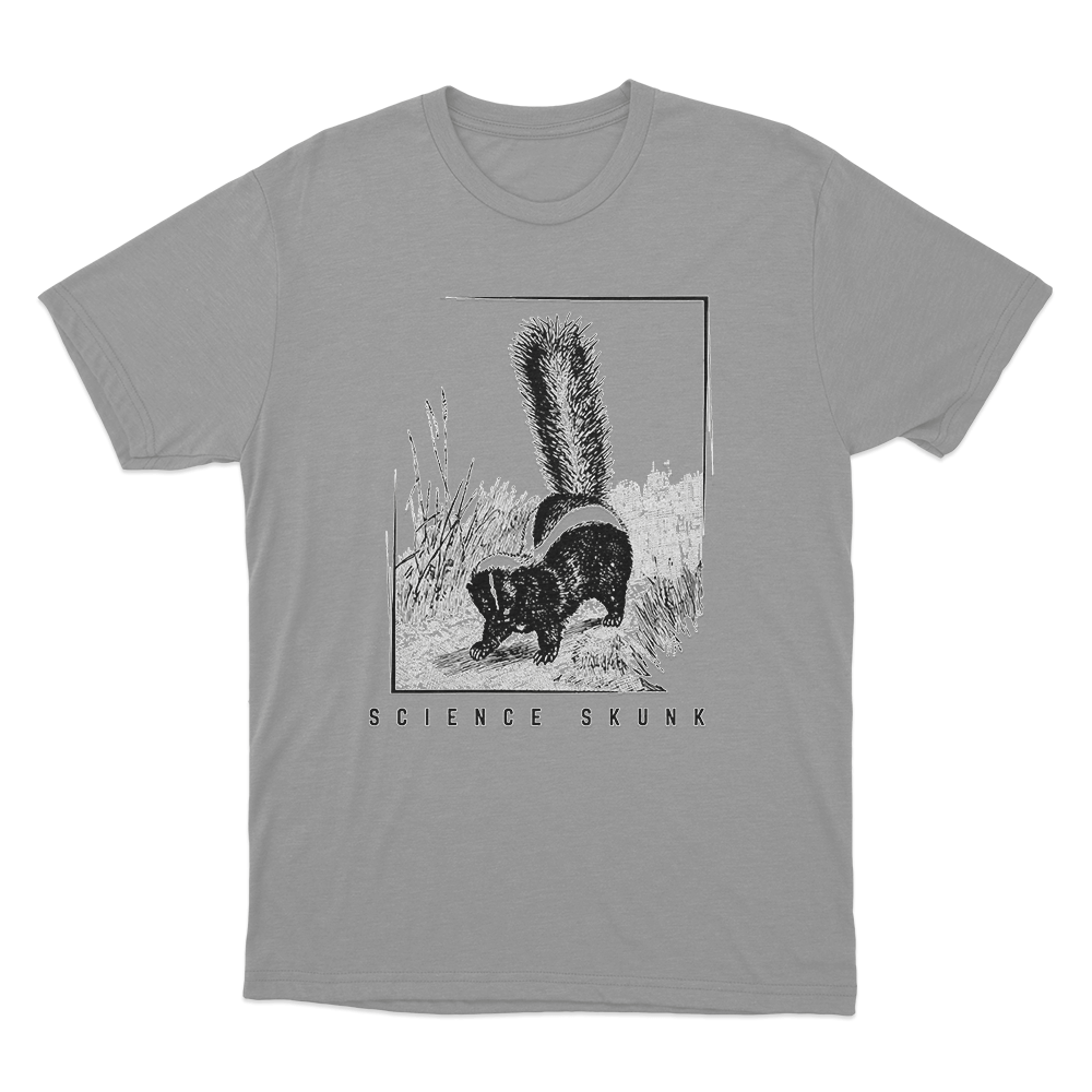 Science Skunk Unisex T Shirt Grey Science Skunk Unisex T Shirt Grey
