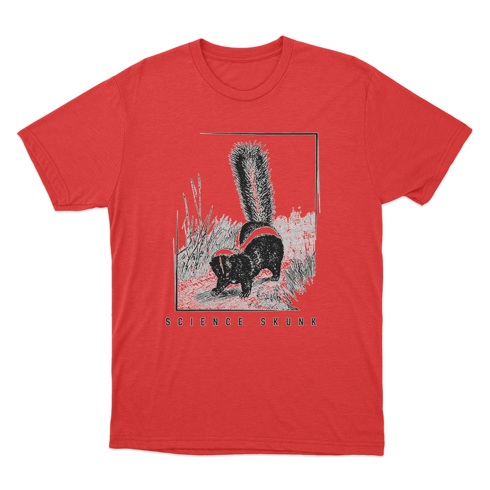 Science Skunk Unisex T Shirt Red Science Skunk Unisex T Shirt Red