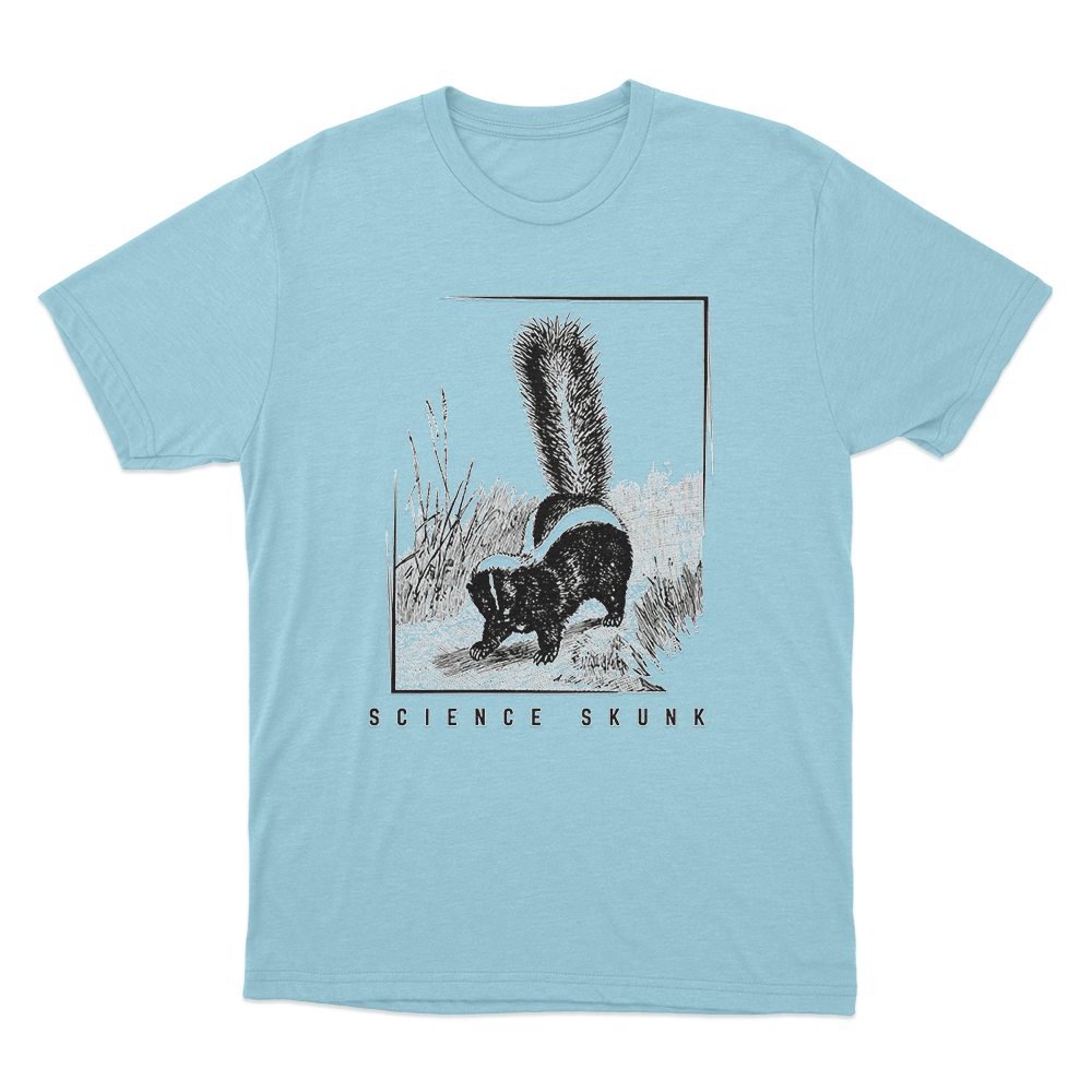 Science Skunk Unisex T Shirt Sky Blue Science Skunk Unisex T Shirt Sky Blue