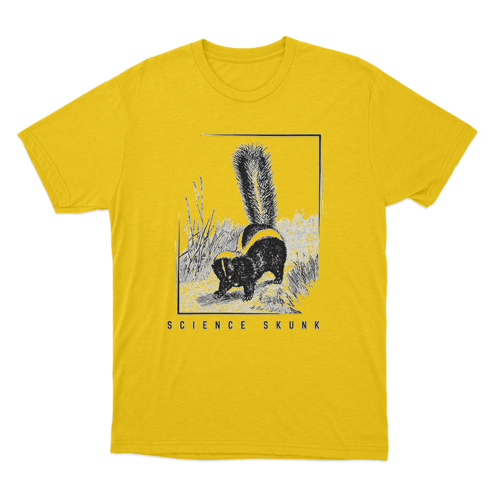 Science Skunk Unisex T Shirt Yellow Science Skunk Unisex T Shirt Yellow